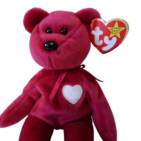VTG TY Beanie Babies Valentine Lot of 2 – Love Bear & Sweetly Dog | Retired MWMT - Picture 4 of 12